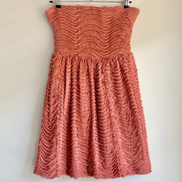 Zara Pleated strapless Mini Dress. Sz:L - Picture 4 of 7